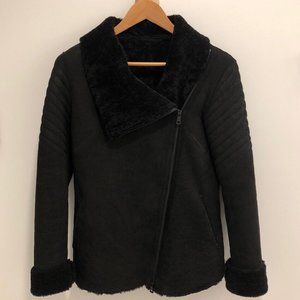 NWT Dominic Bellissimo Asymmetric Real Shearling  Fur Moto Jacket